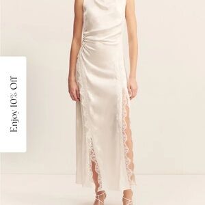 Shona Joy Cream Maxi Dress with Lace Trim